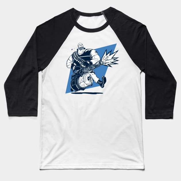 Heavy Weapons Guy (Blue Team) Baseball T-Shirt by Huegh